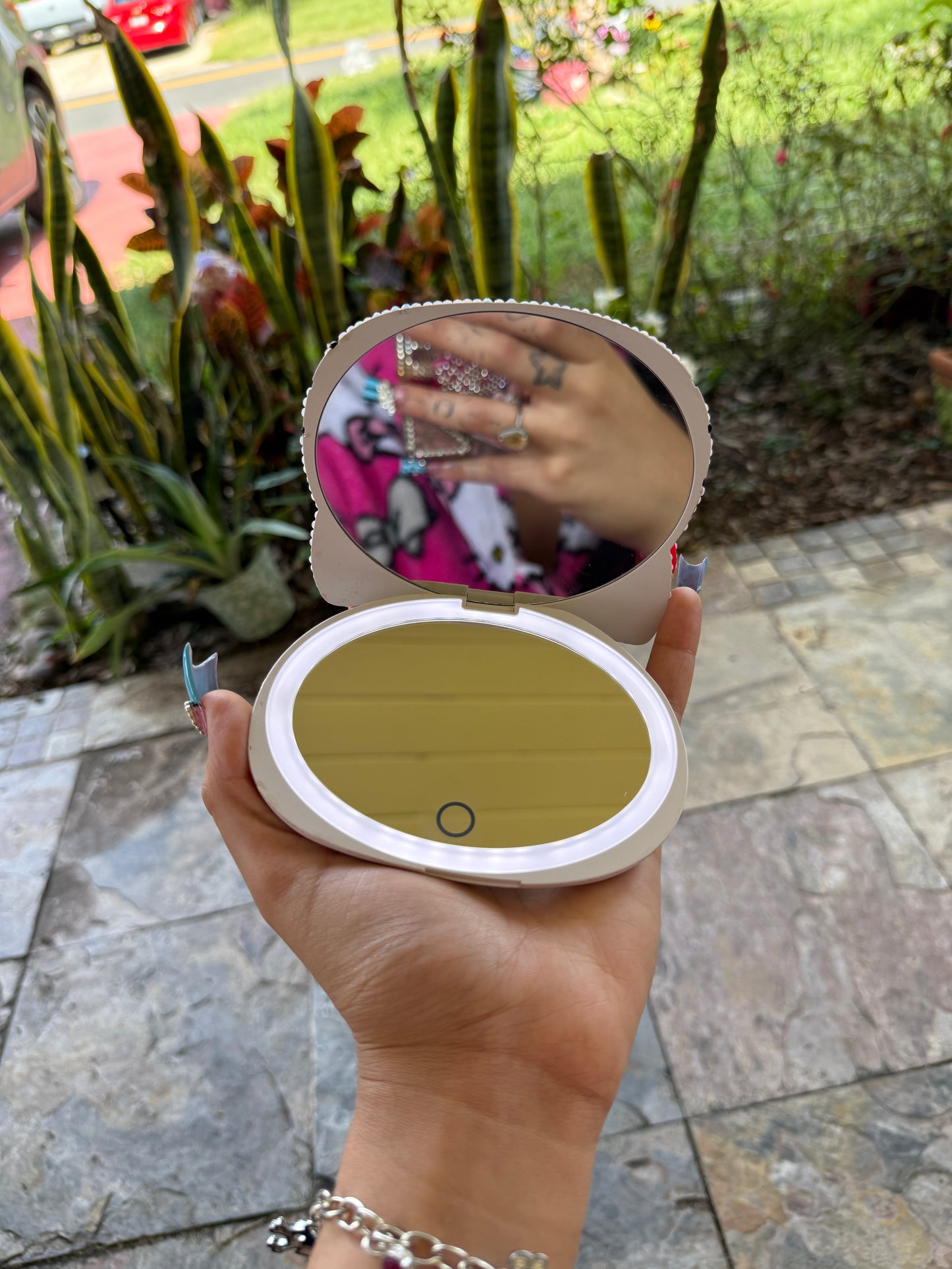 CUSTOM BLING KITTY MIRROR